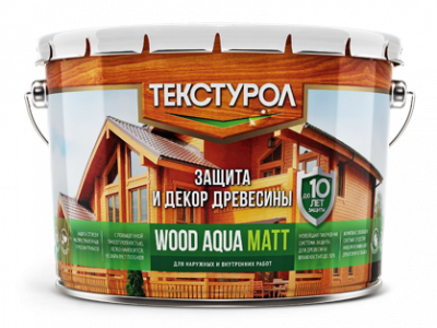 Текстурол WOOD AQUA MATT деревозащитное средство на вод. основе, Орех, 10 л